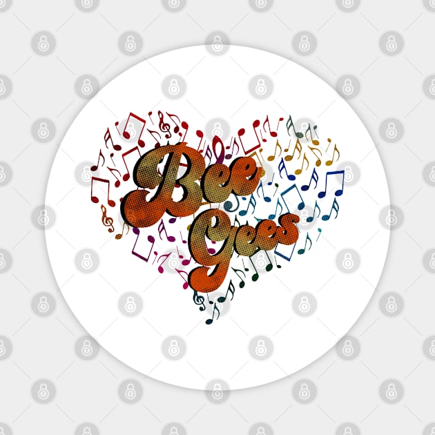 Colorful Heart Tone-Bee Gees Magnet by CreatenewARTees